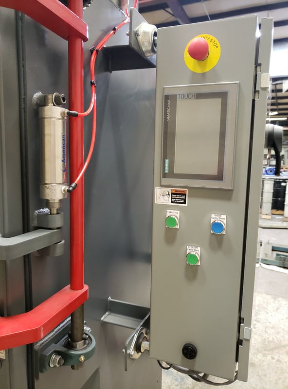 48" Dura-Blast abrasive wheel table blast, Modern electric & safeties, heaviest standard construction, new - Image 5