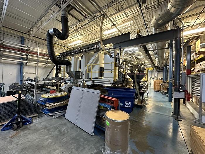 4.5" & (2) 2.5" Extrusion Web Line, 30:1 L/D, fluoropolymer, 84" trimmed web width, 10-250 FPM, winder, 26" - Image 1