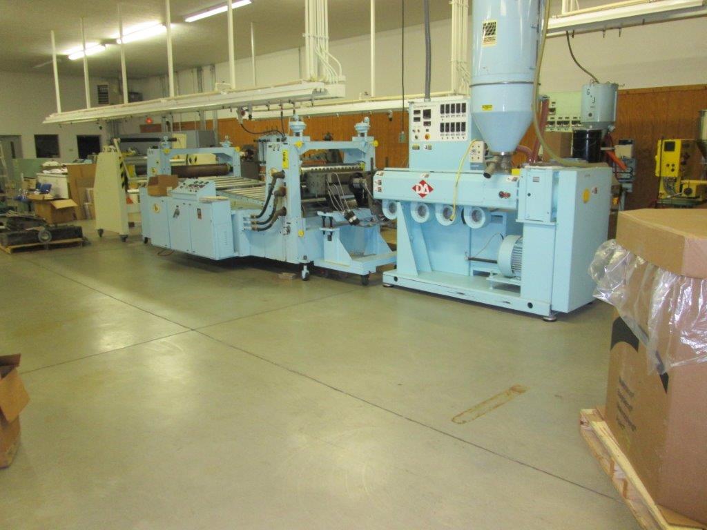 2.5" Goulding, 40" sheet extrusion line, Diamond America 24:1 L/D extruder, 50 HP AC, 40" sheet die, 3-roll - Image 1