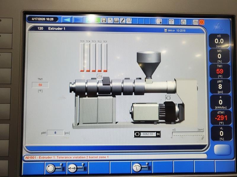 2.4" Krauss Maffei #KME-60-SX, profile extrusion line, 60mm, Calstream CT2500 calibration table, Zumbach - Image 5