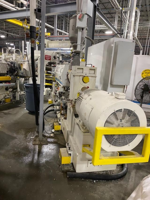 3.5" PTI #3500, extruder, 90mm, 32:1 L/D, dual bolt screen changer, Maag gear pump, static mixer, PET screws - Image 2
