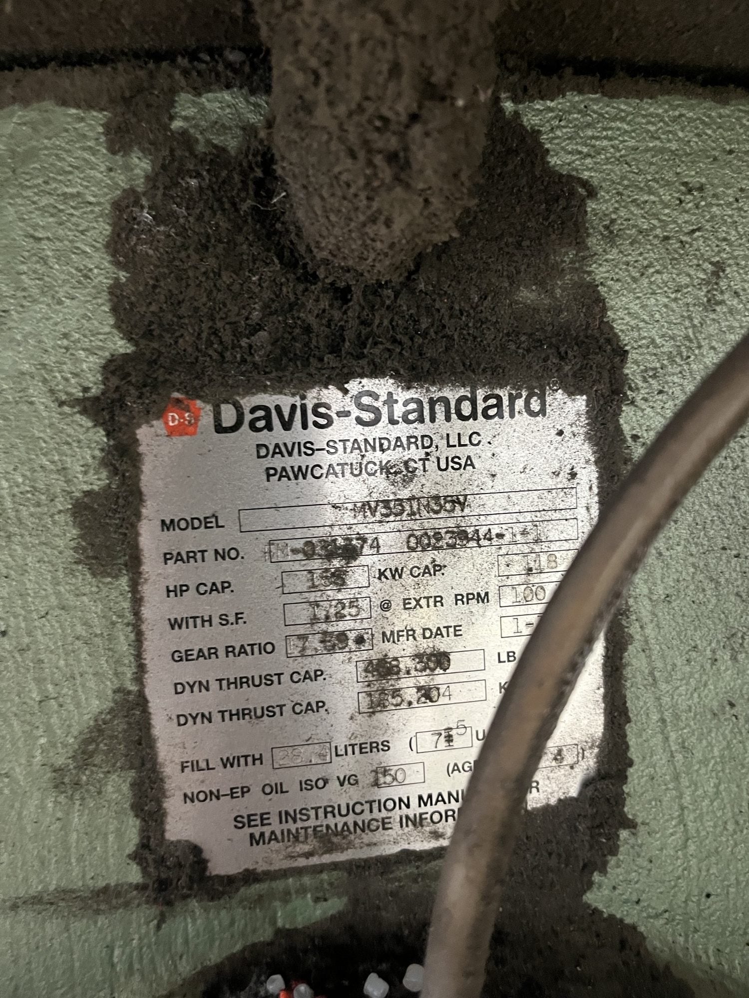 3.5" Davis Standard, extruder, 30:1 L/D, 150 HP AC, air cooled, 17:1 gear ratio, 100 RPM, 5 barrel & 4 die - Image 4