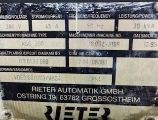 Reiter Automatik #ASG300, strand pelletizer, solid helical rotor, power roll feed, pneumatic tension control - Image 6