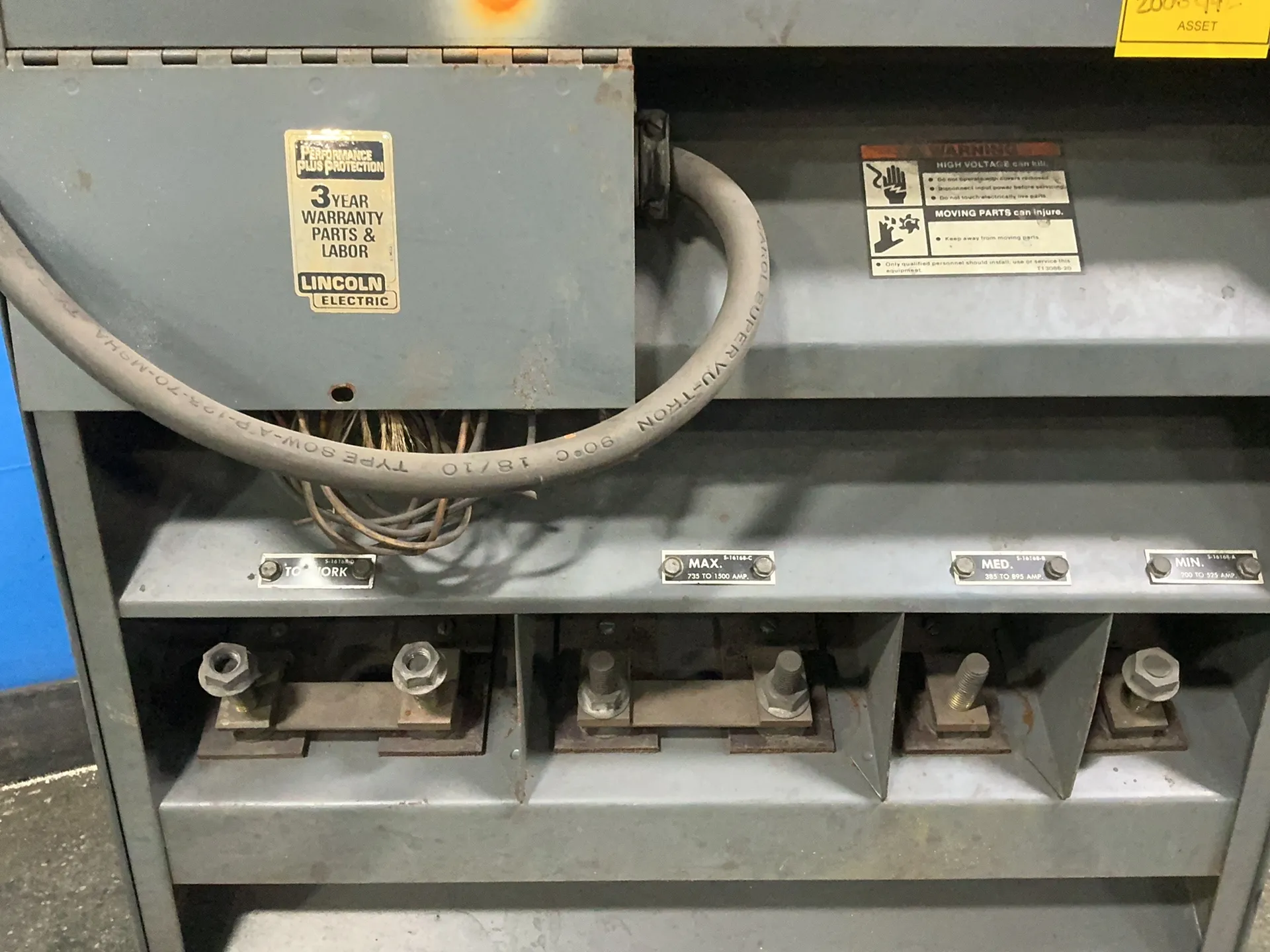 1200 Amps, Lincoln Electric #IDEALARC-AC-1200, welder, 90 max. OCV, 162/209 A, cables, 460 V. - Image 3