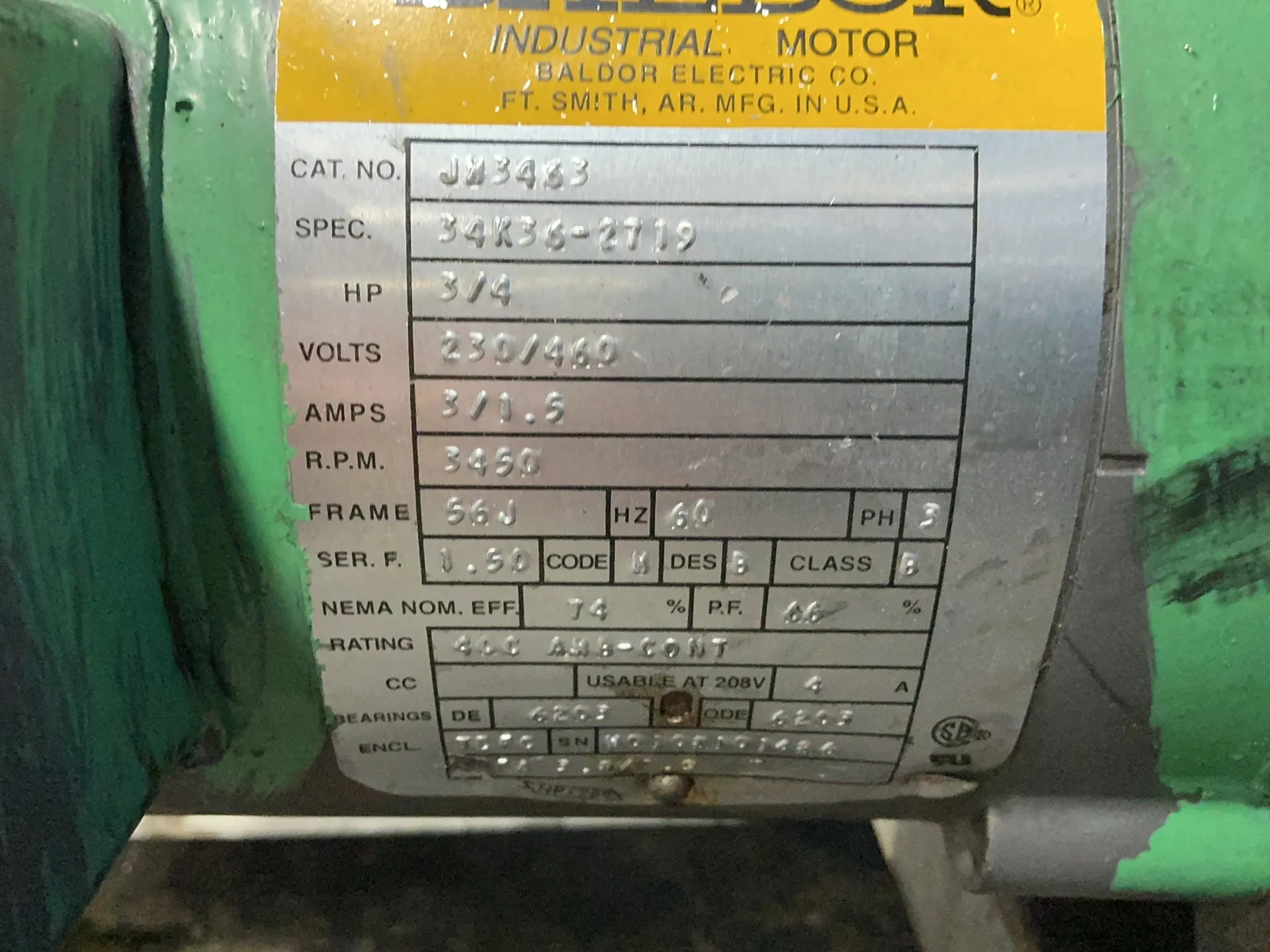Chipblaster #EV-2000, Coolant System, 3000 PSI, .75 HP, 3450 RPM, 12.5 Amps, 460 V., 3 phase, w/ manuals - Image 1