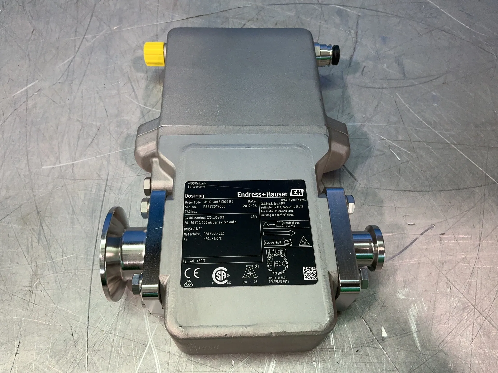 Endress Hauser #5RH12-A04B1CD041B4, Electromagnetic Flow Meter, 4.5W, 24 VDC, 2019 (2 available) - Image 1