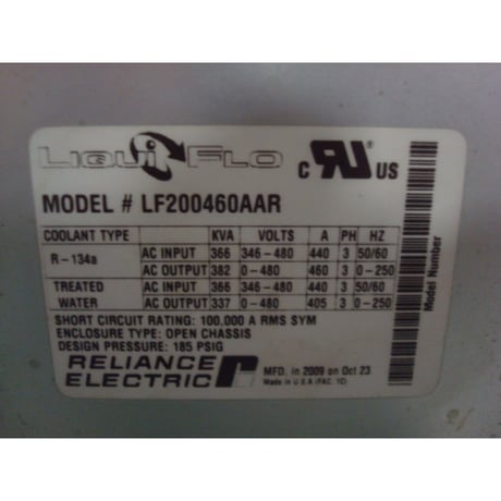 Reliance Liqui Flo, LF200460AAR, 382 KVA, Carrier Chiller Drive VFD, refurb.w/warranty - Image 5