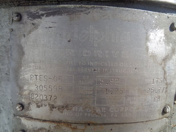 5 HP Philadelphia Mixing Solutions #PTES-06, 25.7:1 ratio, IRPM 1750, ORPM 68, w/stand - Image 5