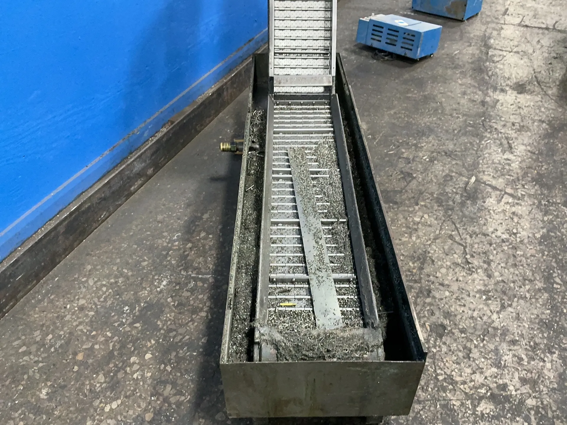 12" wide x 98" long, Turbo Conveyor #6475-8533, chip conveyor, 54" flat length, 44" chute rise, 15" flat - Image 2