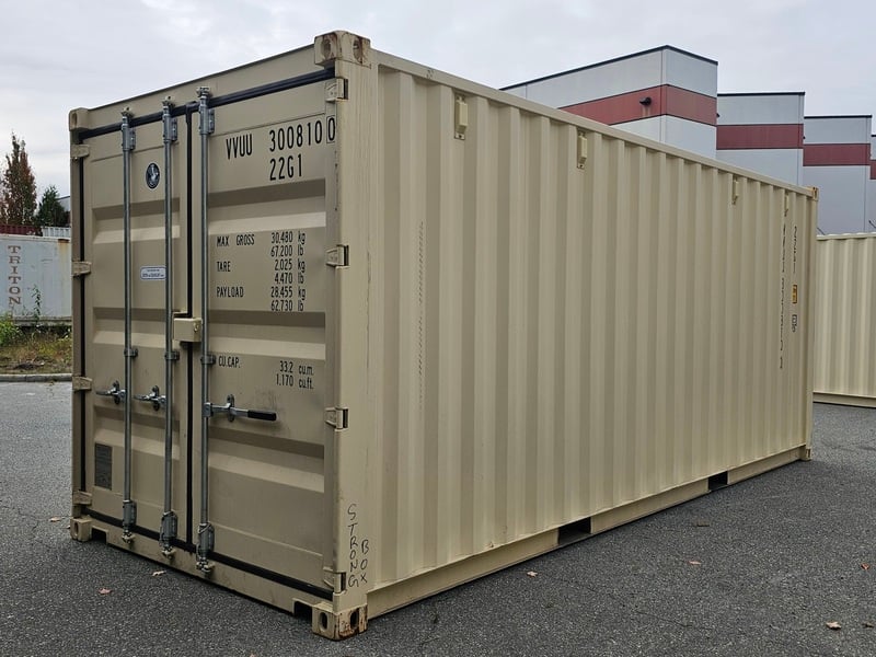 20' One Trip Shipping Container, beige, (3 available) - Image 1