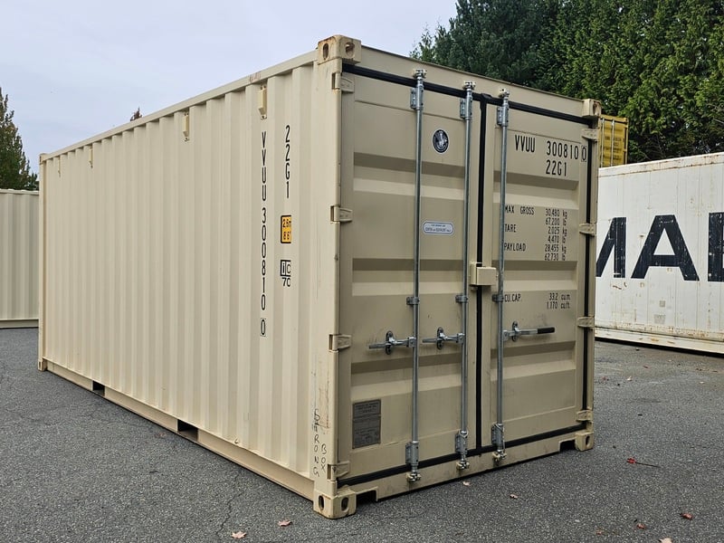 20' One Trip Shipping Container, beige, (3 available) - Image 3