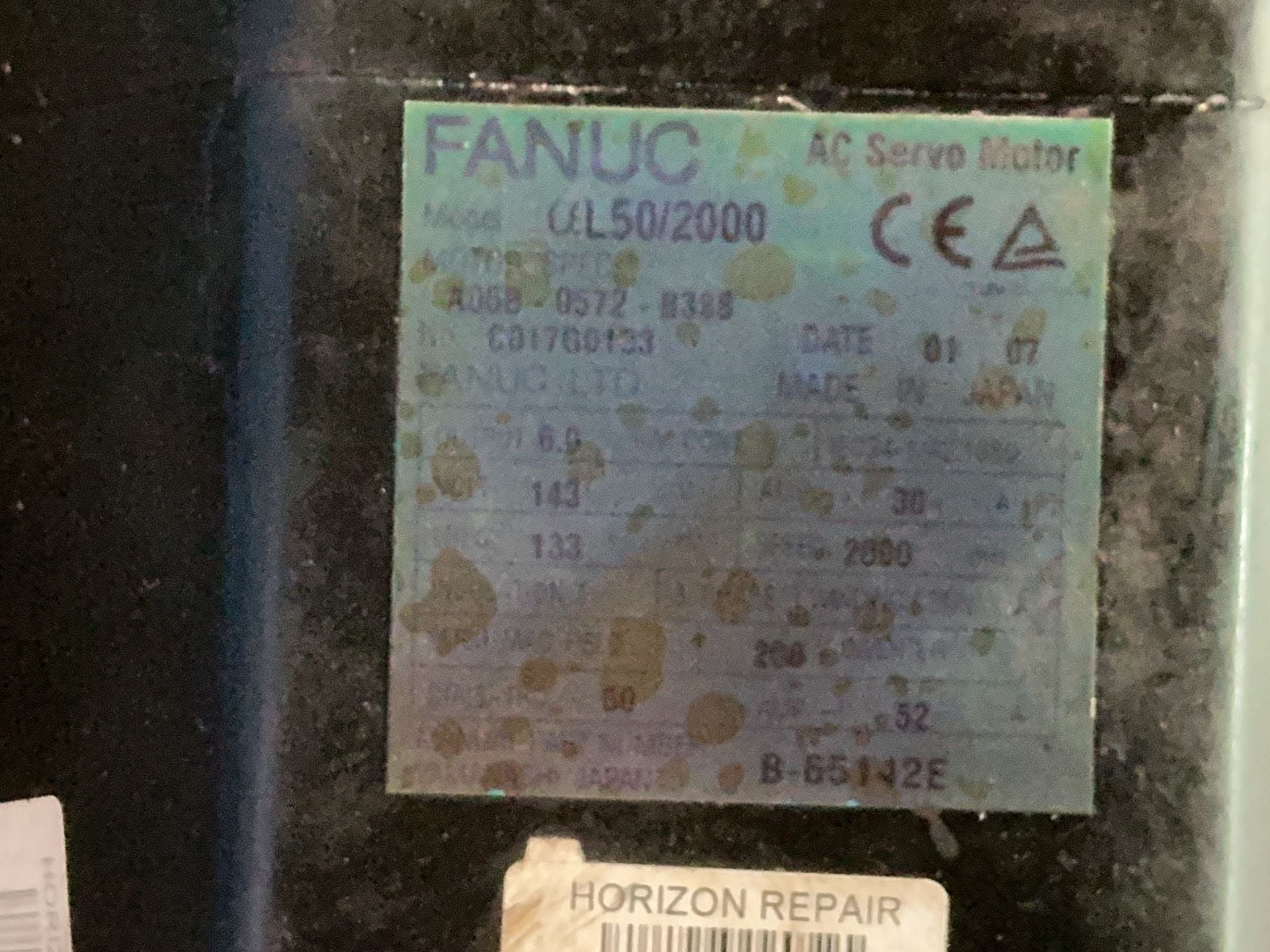 6 KW Fanuc #A06B-0572-B388, AL50/2000 Servo Motor, 30 Amps, 2007 - Image 5