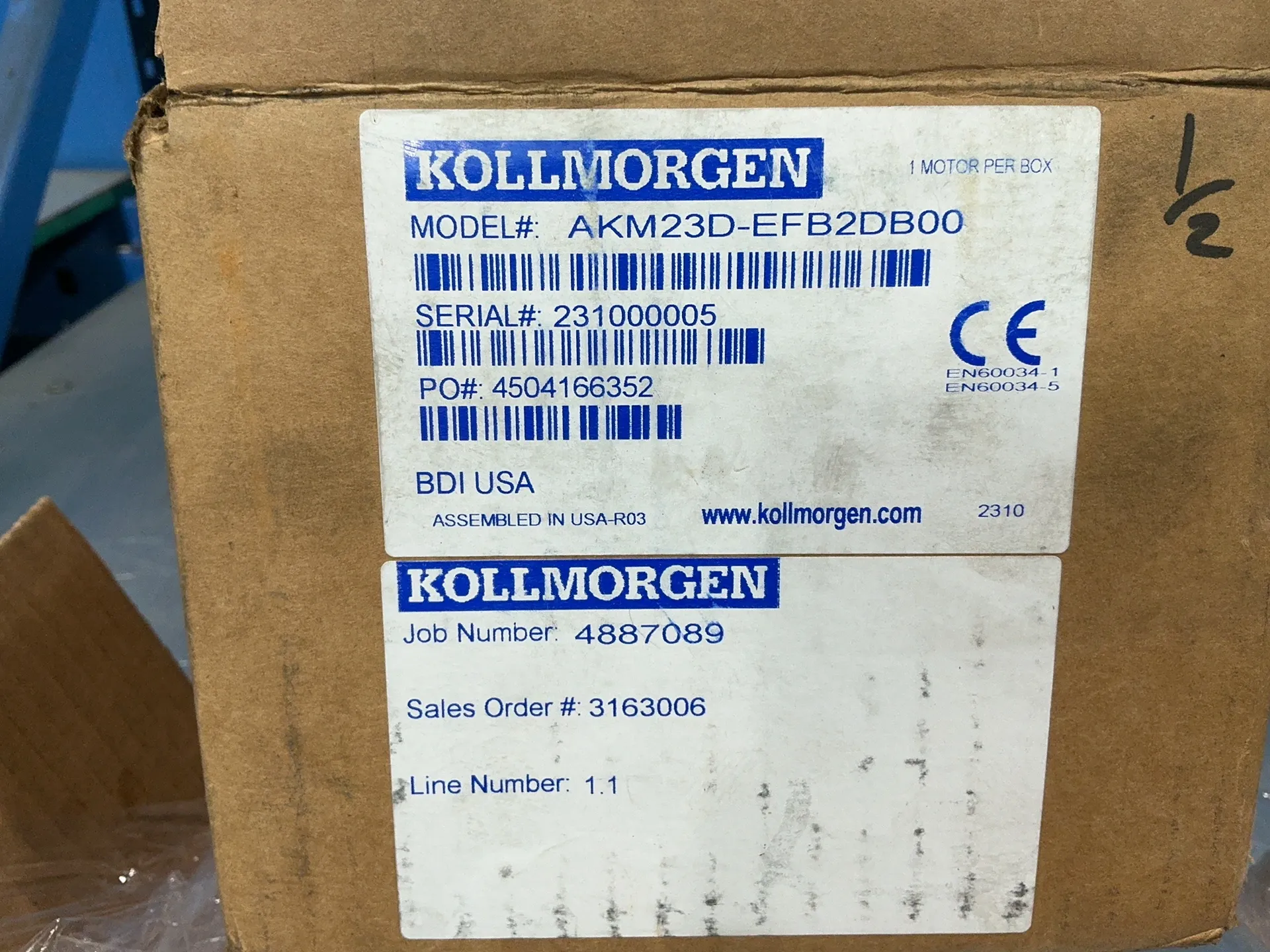 Kollmorgen #AKM23D-EFB2DB00, PM Servo Motor, new (4 available) - Image 3