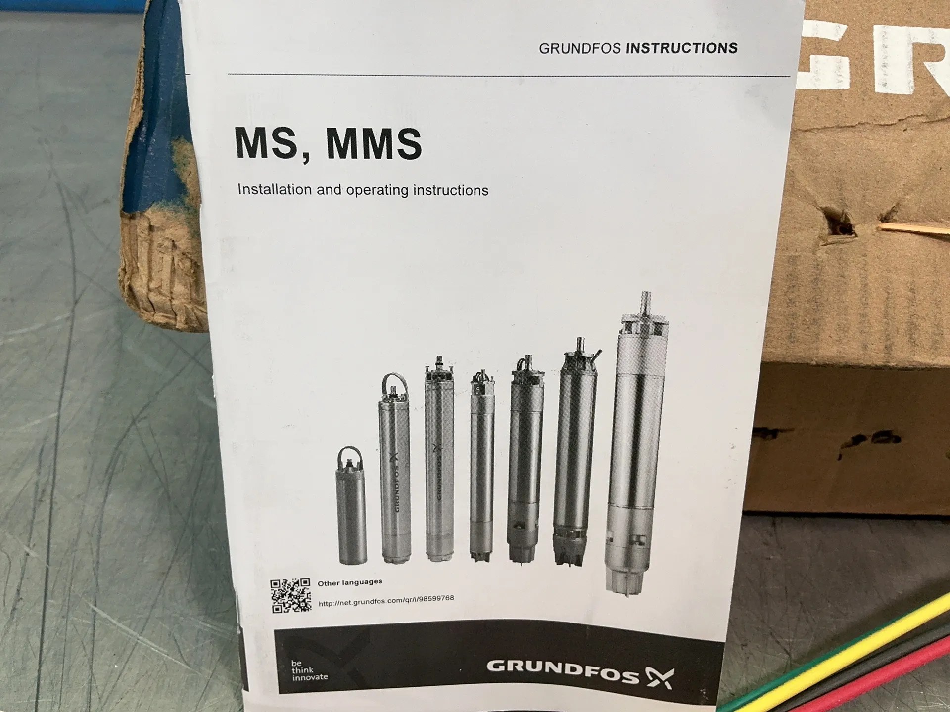Grundfos #MS402, Submersible Pump Motor, 2 HP, 4.35 Amps, 3 phase, 460 V., new - Image 3