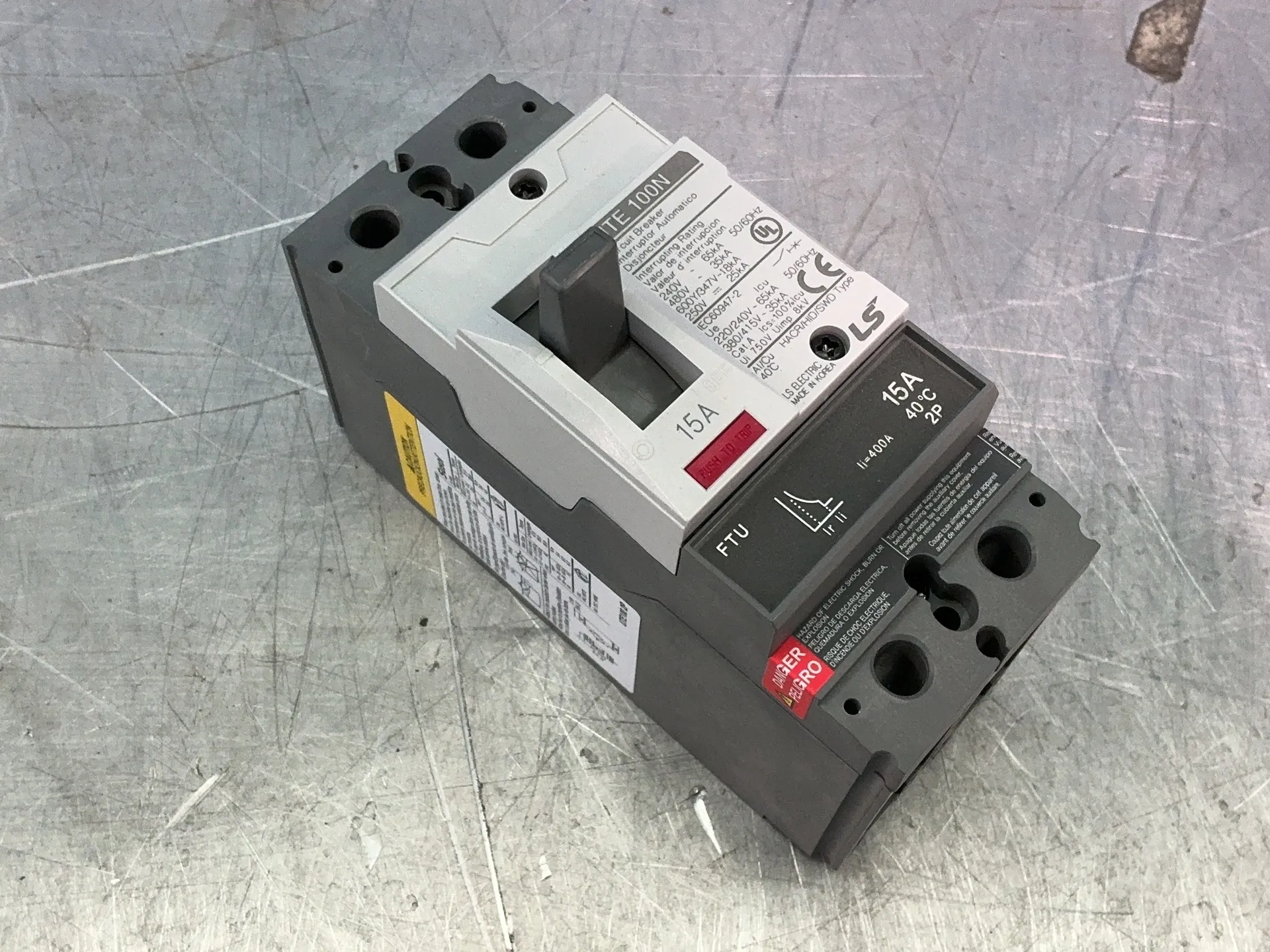 15 Amps, Leroy Somer Electric #02040079UL, UTE100N molded case circuit breakers, 240/480/600 Volts, LOT of 5 - Image 4