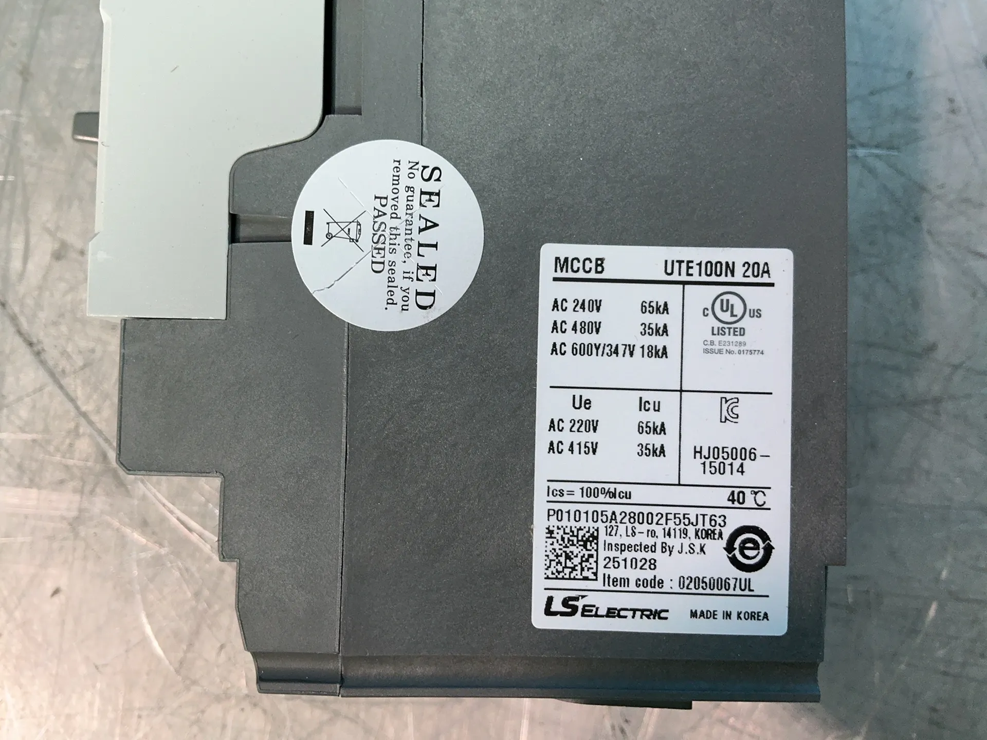 20 Amps, Leroy Somer Electric #02050067UL, molded case circuit breaker, LOT of 5, new - Image 2