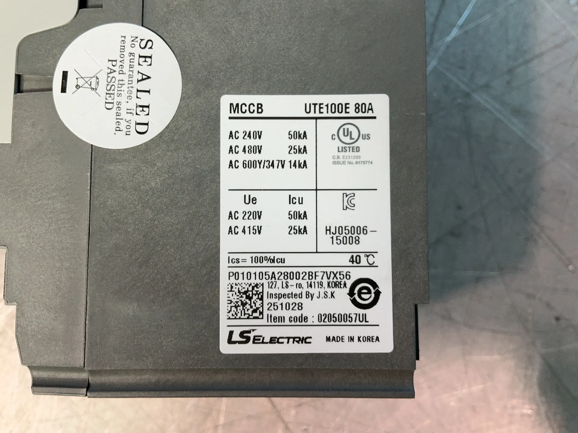 80 Amps, Leroy Somer Electric #02050057UL, molded case circuit breaker, LOT of 3, new - Image 5