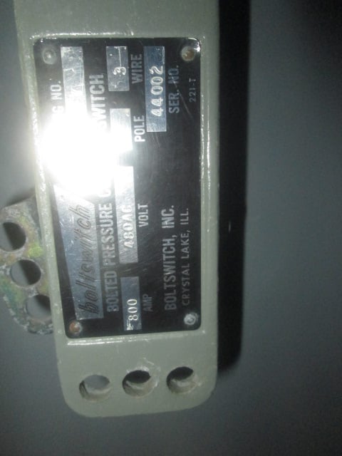 800 Amp. EMI, 3 pole, 480/277 Volts, fusible type, Nema 1 rated - Image 2