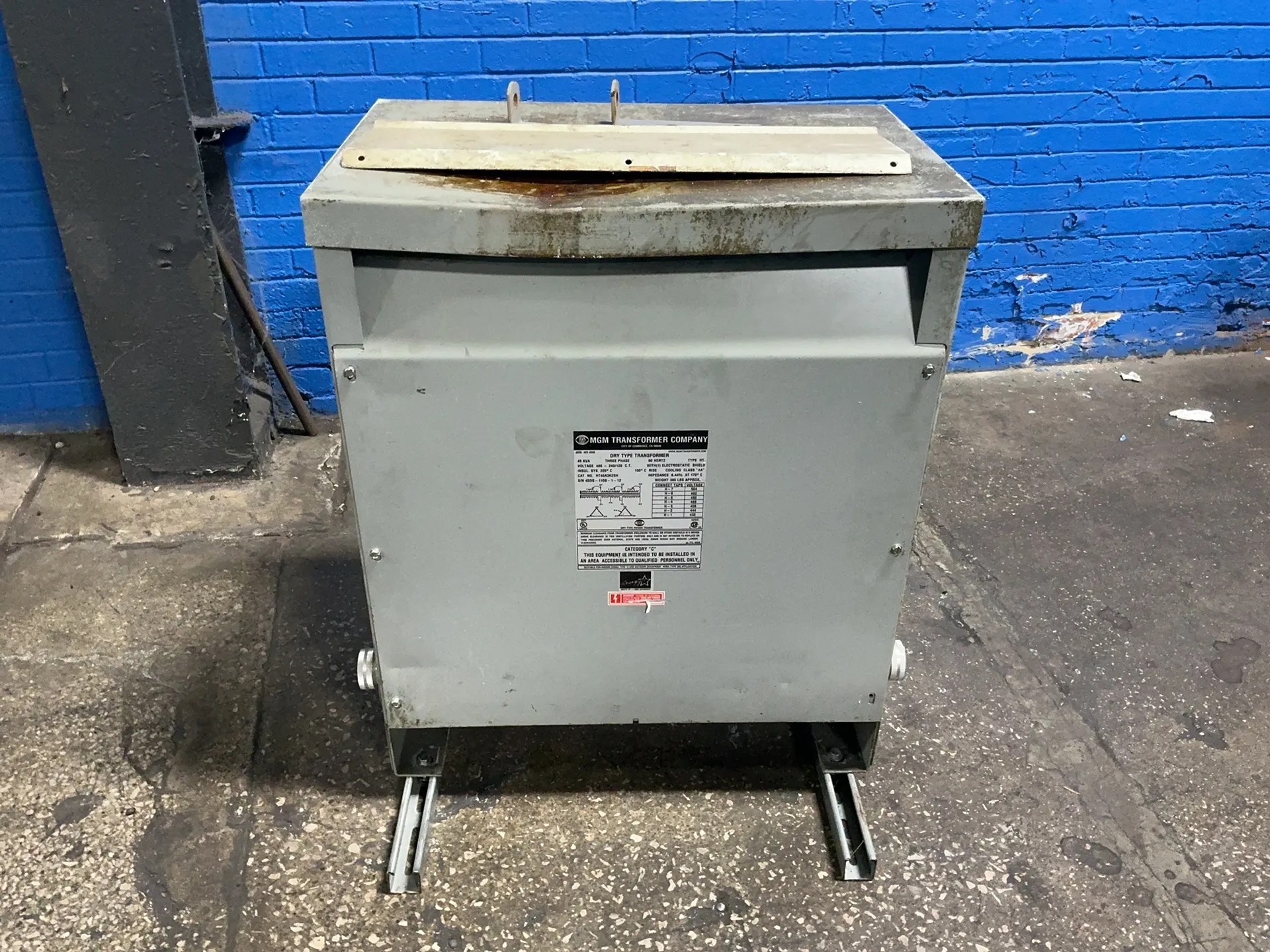 45 KVA 480 Primary, 240/120 Secondary, MGM HT45A3K2SH, dry type transformer, 3PH - Image 2
