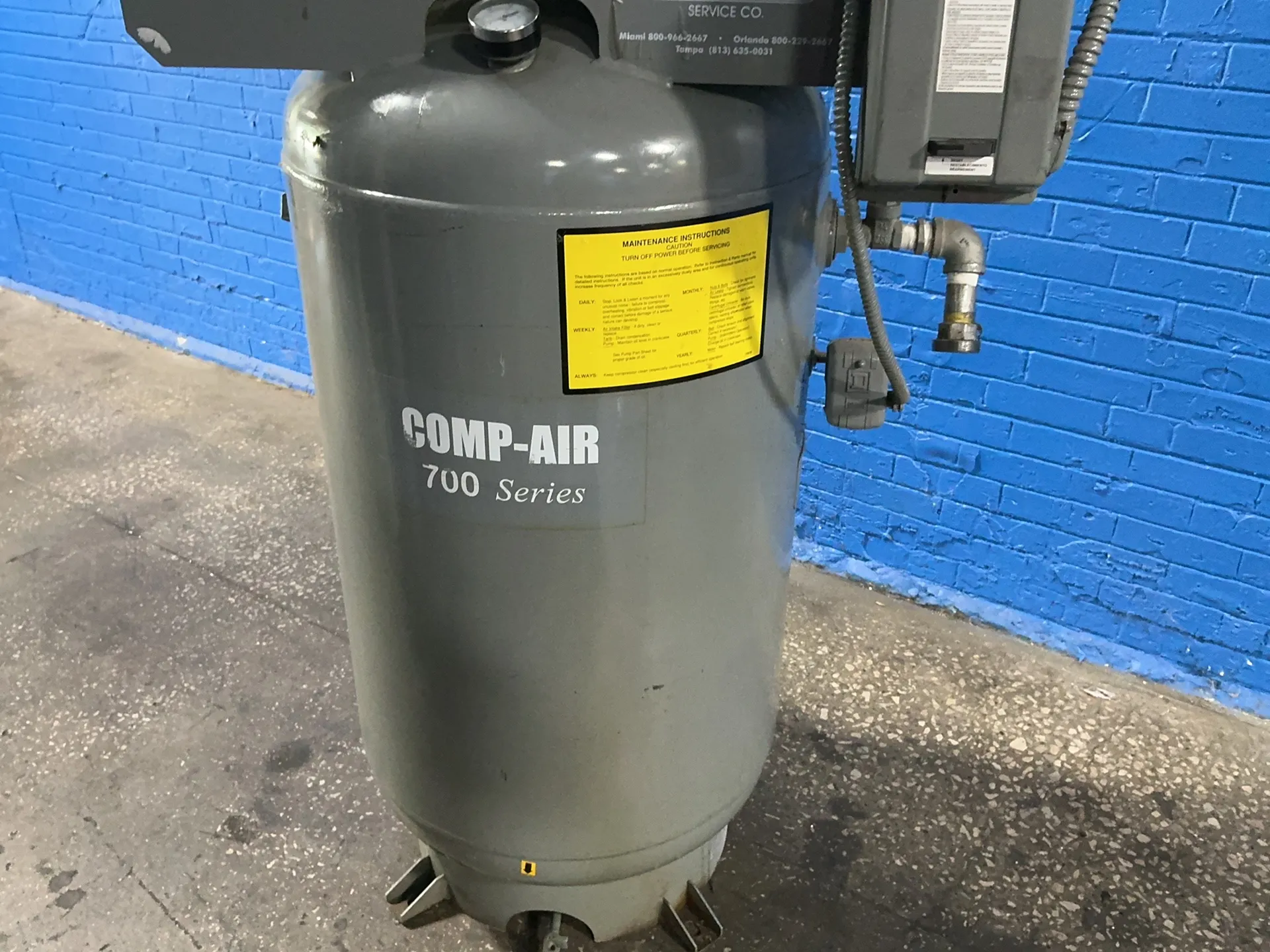 5 HP Comp-Air #CAS75, air compressor, tank mounted, 80 gallon, top-mounted pump, 208-230/460 V., 3 phase, AS - Image 5