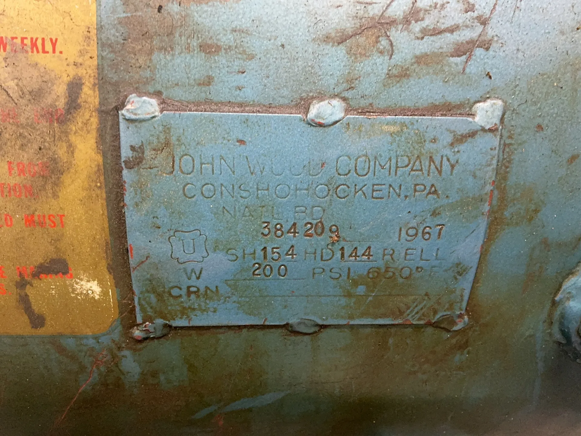 5 HP Saylor Beall #735-60, air compressor, tank mounted, 54 gallon, General Electric motor, 208-220/440 V., 3 - Image 5
