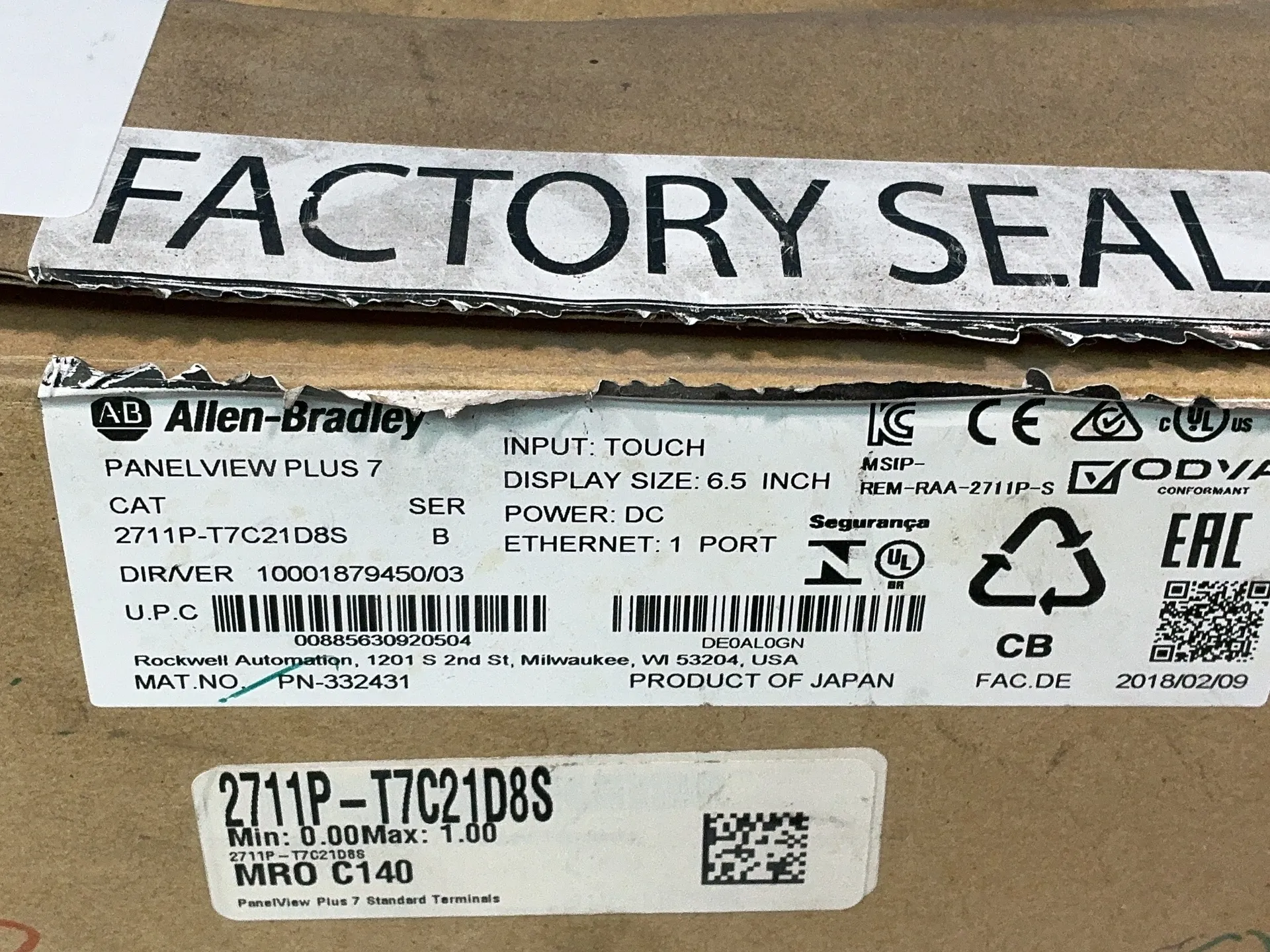 Allen-Bradley #2711P-T7C21D8S, PanelView Plus 7 operator panel, 24 Volts DC - Image 5