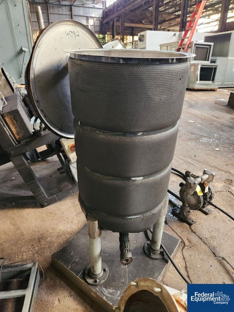 30 gallon Stainless Steel receiver/mix tank, 17.5" diameter x 28" straight side, open top w/ lid, dish - Image 2