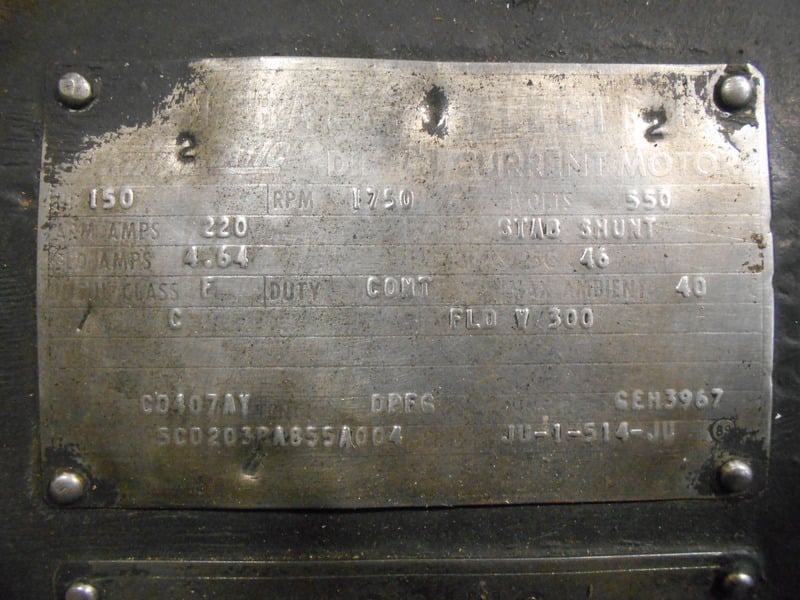 150 HP 1800 RPM General Electric, Frame 407AY, DPFG-BV, 550 VA, 300 VF - Image 3
