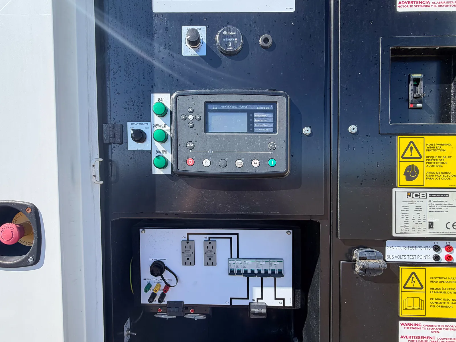 56 KW JCB #444-TA4-81I3A, diesel generator, trailered enclosure, voltage selector switch, 2021 - Image 6