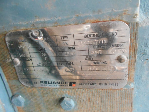 5 HP 1800 RPM Reliance, Frame 1810AT, 180 VA, 100 VF - Image 2
