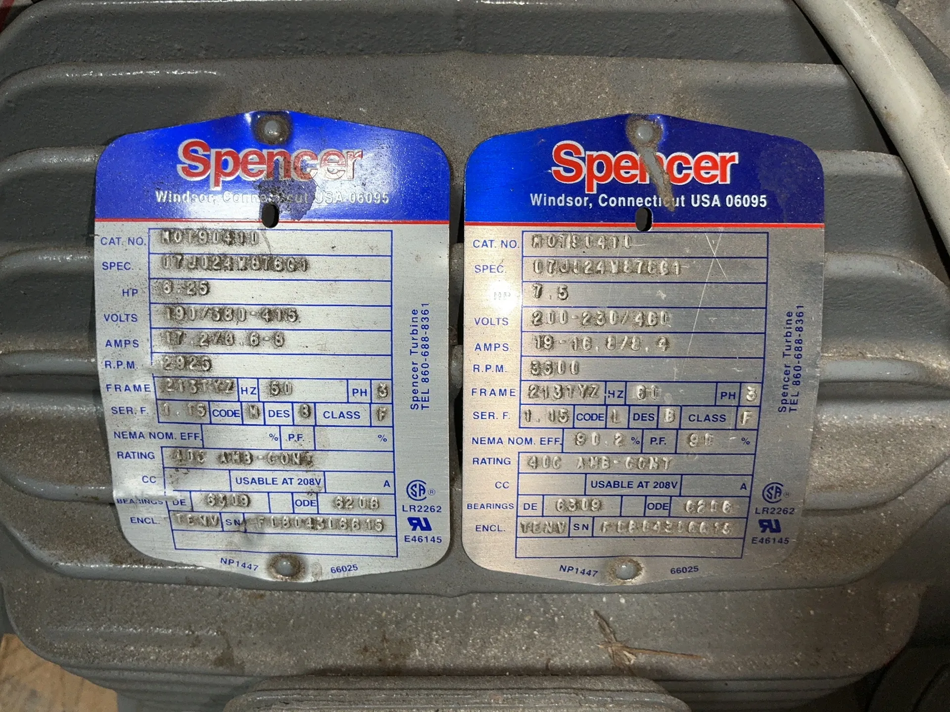 370/307 cfm, Spencer #VB055B-303, Blower, 6.25-7.5 HP, Multi-Voltage - Image 6