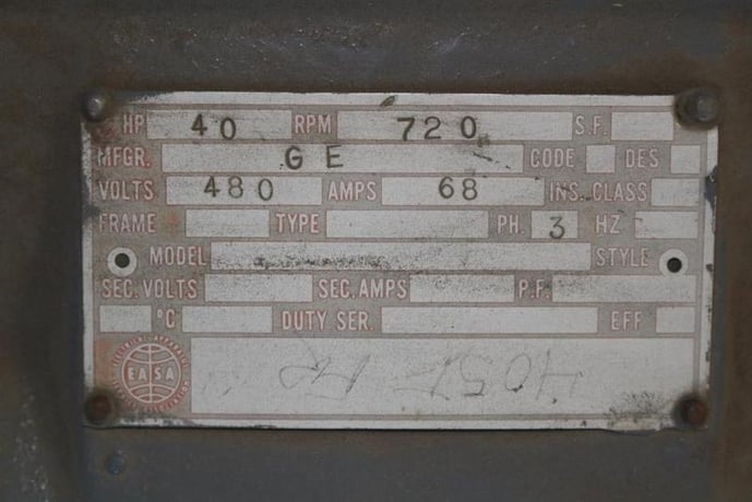 40 HP 720 RPM General Electric, Frame 405T, TEFC, 480 Volts - Image 2