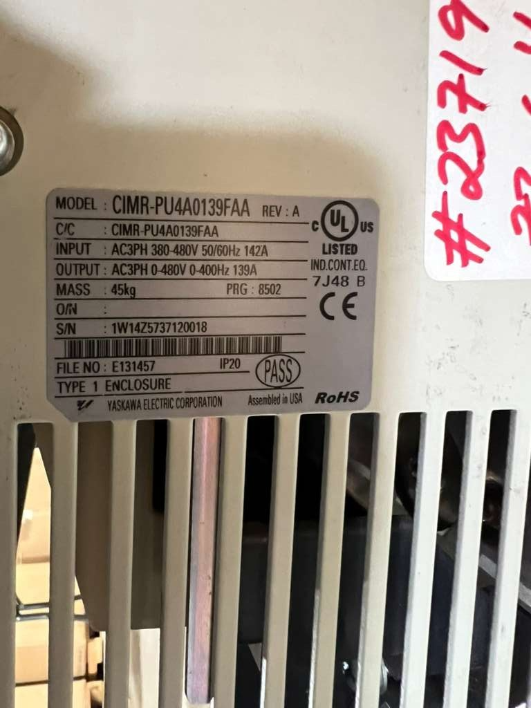 100 HP Yaskawa #CIMR-PU4A0139FAA, Drive, NEW - Image 2