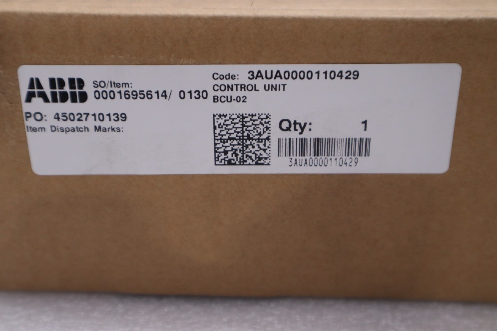 ABB #3AUA0000110429, BCU-02 Control Unit, NEW - Image 2