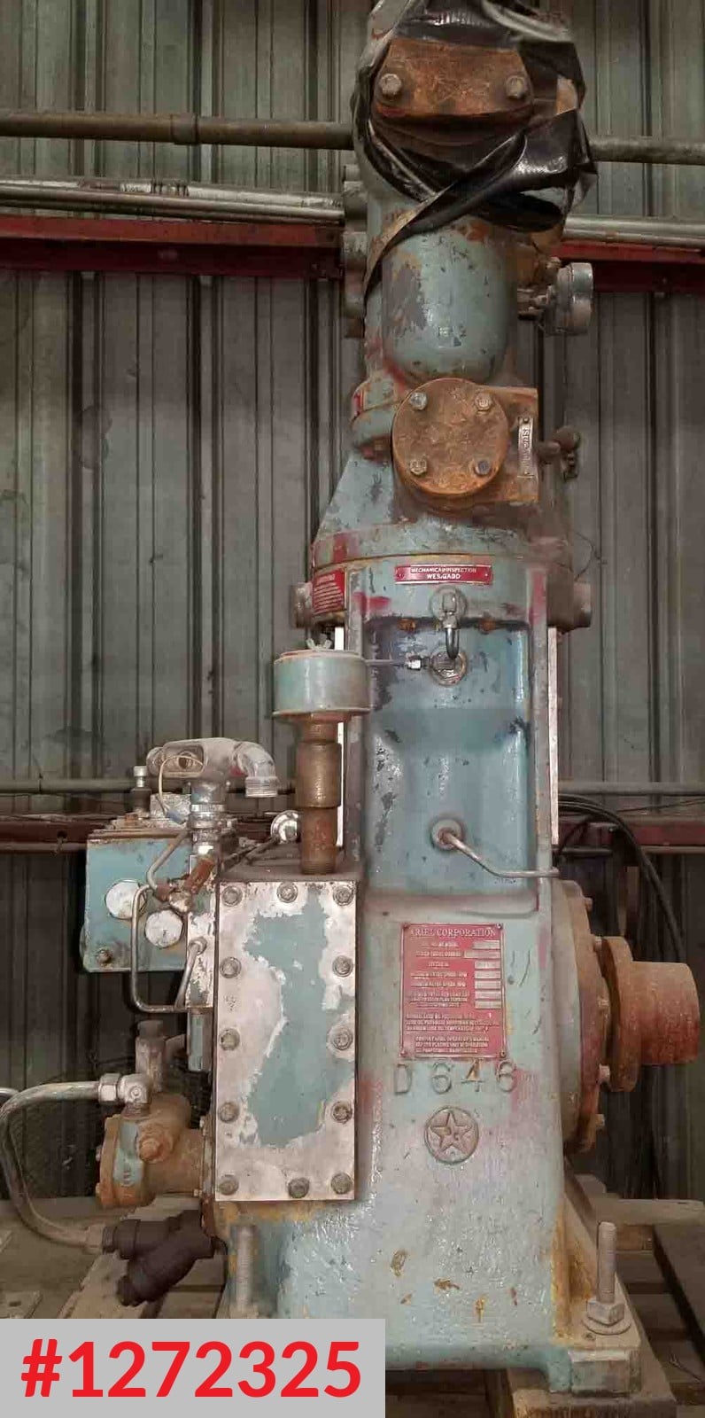 Ariel #JGI, reciprocating compressor, 25-50 ICFM @ 1125 psi, 5.75 & 3.75 x 3, 75 HP, gas - Image 1