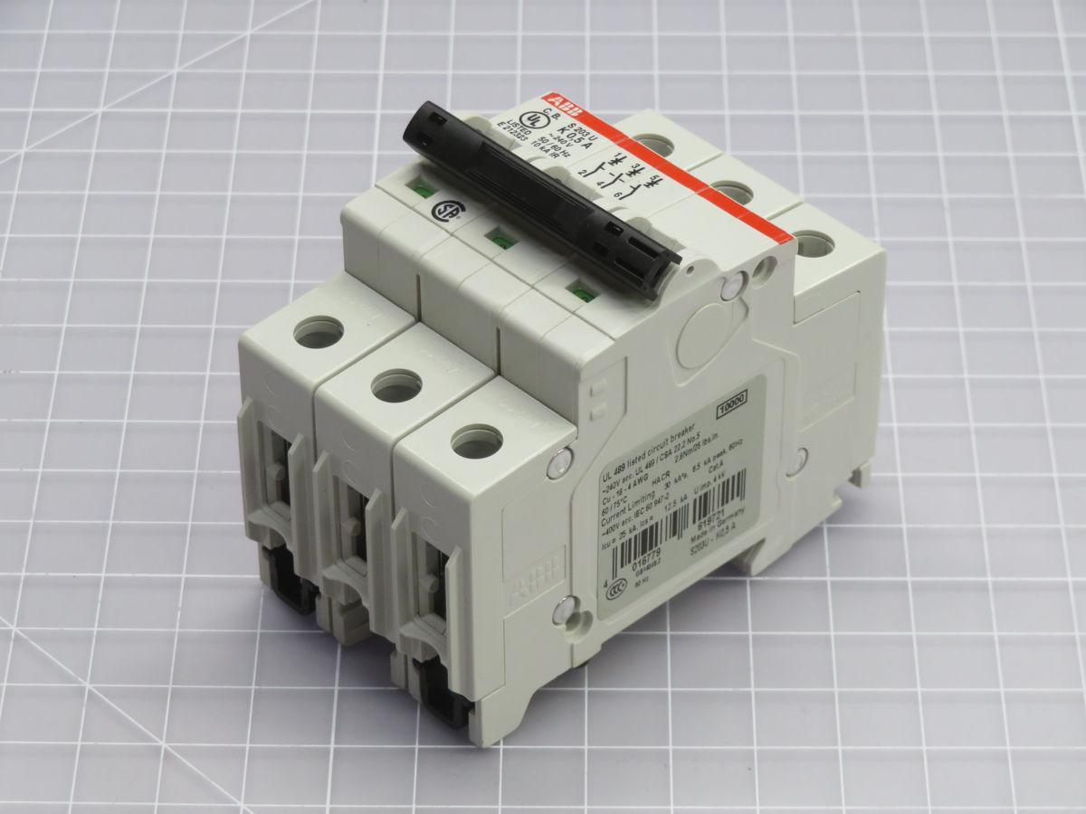 0 Amp, ABB #S203U-K0.5, circuit breaker, 3 Pole, 240 Volts, 2CDS273417R0157, LOT of 3 - Image 2