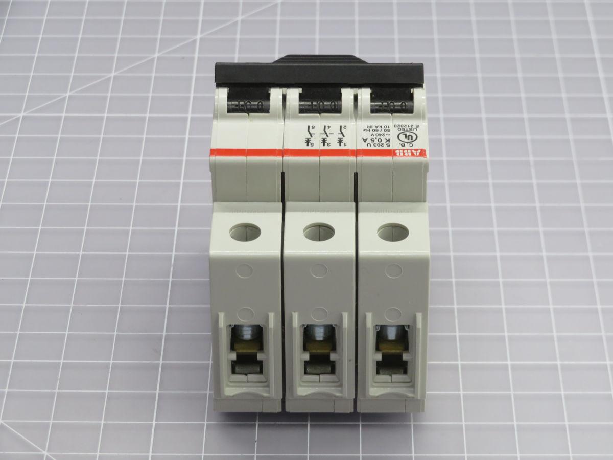 0 Amp, ABB #S203U-K0.5, circuit breaker, 3 Pole, 240 Volts, 2CDS273417R0157, LOT of 3 - Image 3