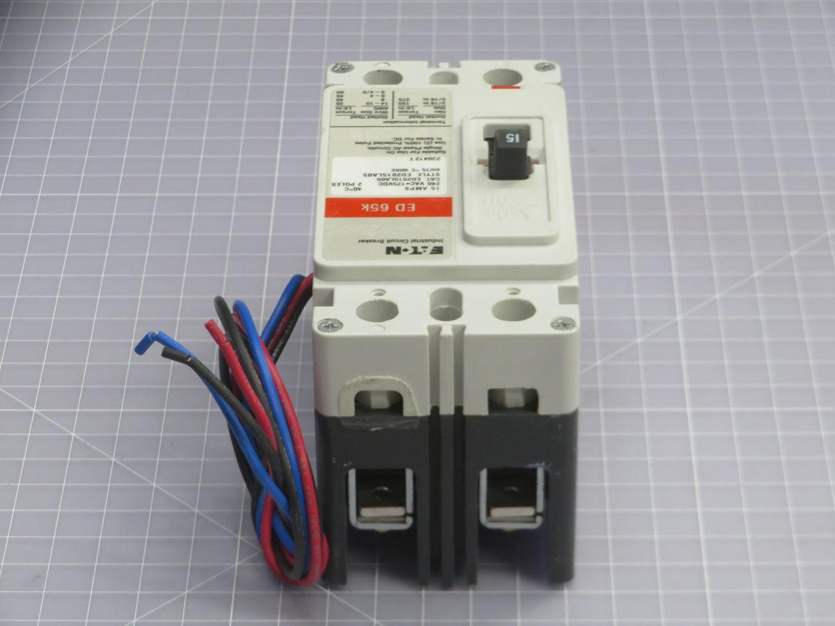 15 Amp, Eaton #ED2015LA05, Series C molded case circuit breaker, F-frame, 2 Pole, 65 KAIC at 240 Volts AC - Image 3