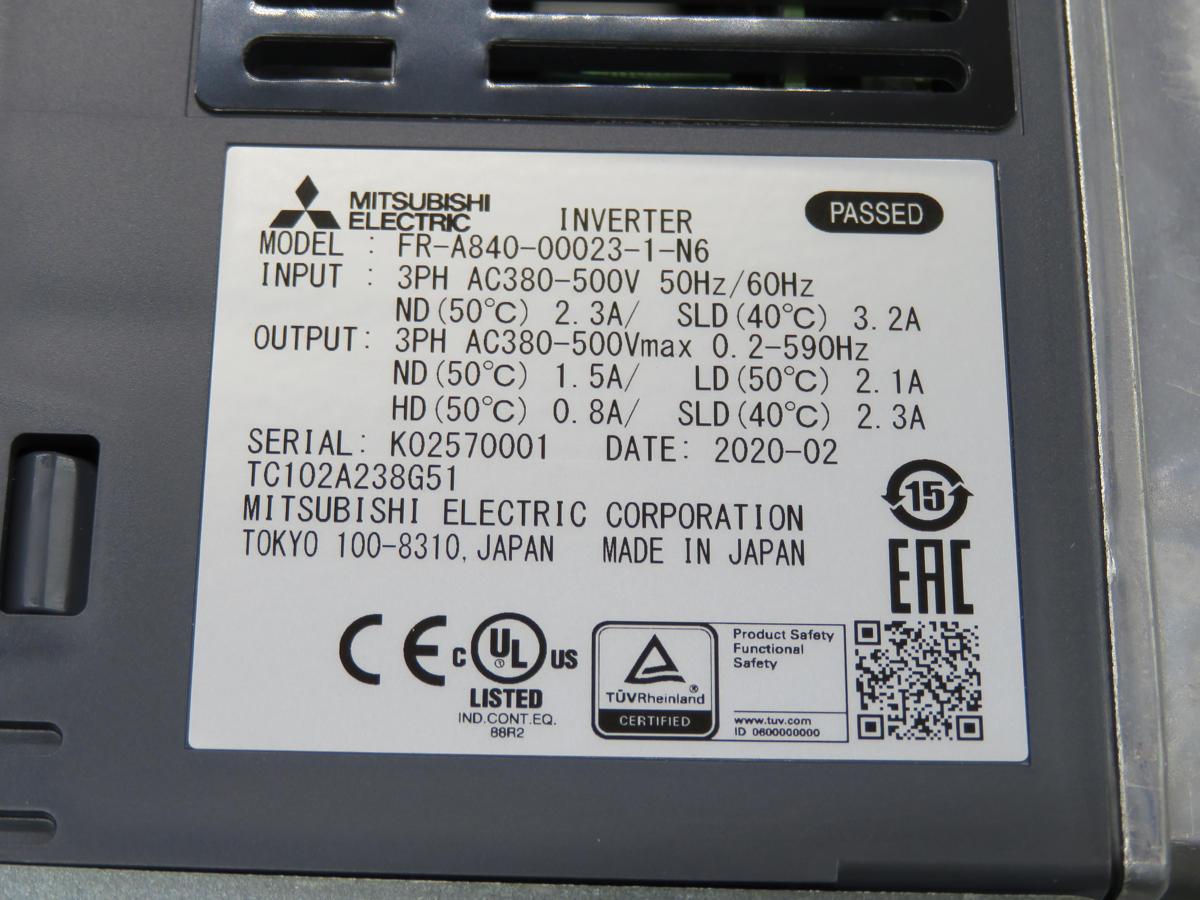 1/2 HP Mitsubishi #FR-A840-00023-1-N6, FR-A800 Plus series inverter drive, 0.4 KW, 1.5 Amp, 380-500 Volts, 3 - Image 7