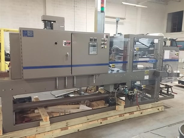 Arpac #107-20, automatic sleeve wrapper set to run juice/dairy boxes 2, 4, 6-pks up to 13 1/2" L x 6.5" H x - Image 1