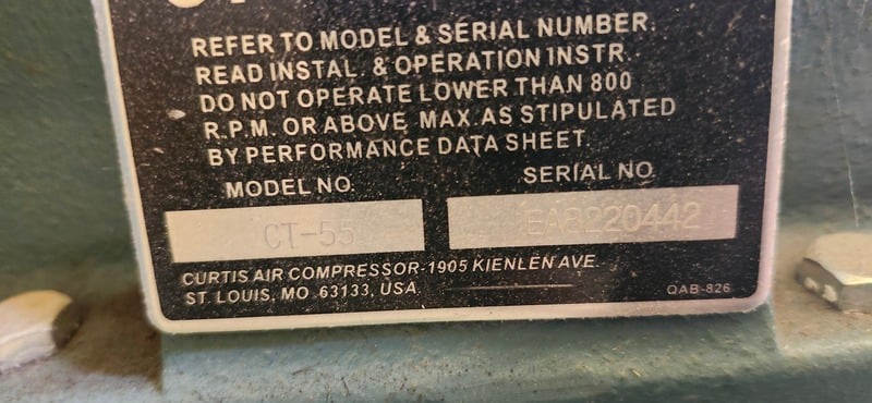 200 psig, CEG #CT-55, reciprocating instrument air compressor package, FS Curtis CT-55 compressor, 50 HP WEG - Image 8