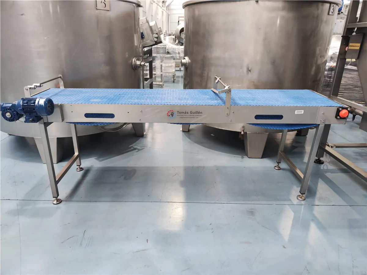 24" wide x 9' long, Stainless Steel modular belt conveyor, gear reducer - Image 3