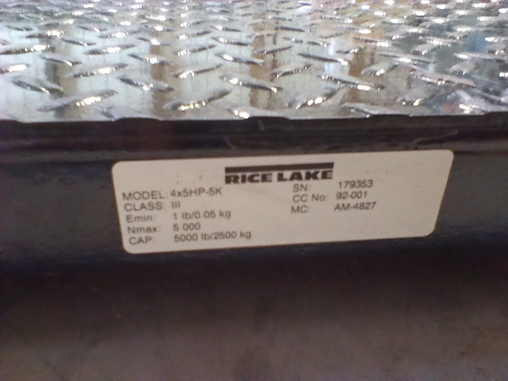 5000 lb. Rice Lake #4X5HP-5K, RoughDeck HP series, floor / platform scales, 4' x 5' platform, 2025 (3 - Image 5