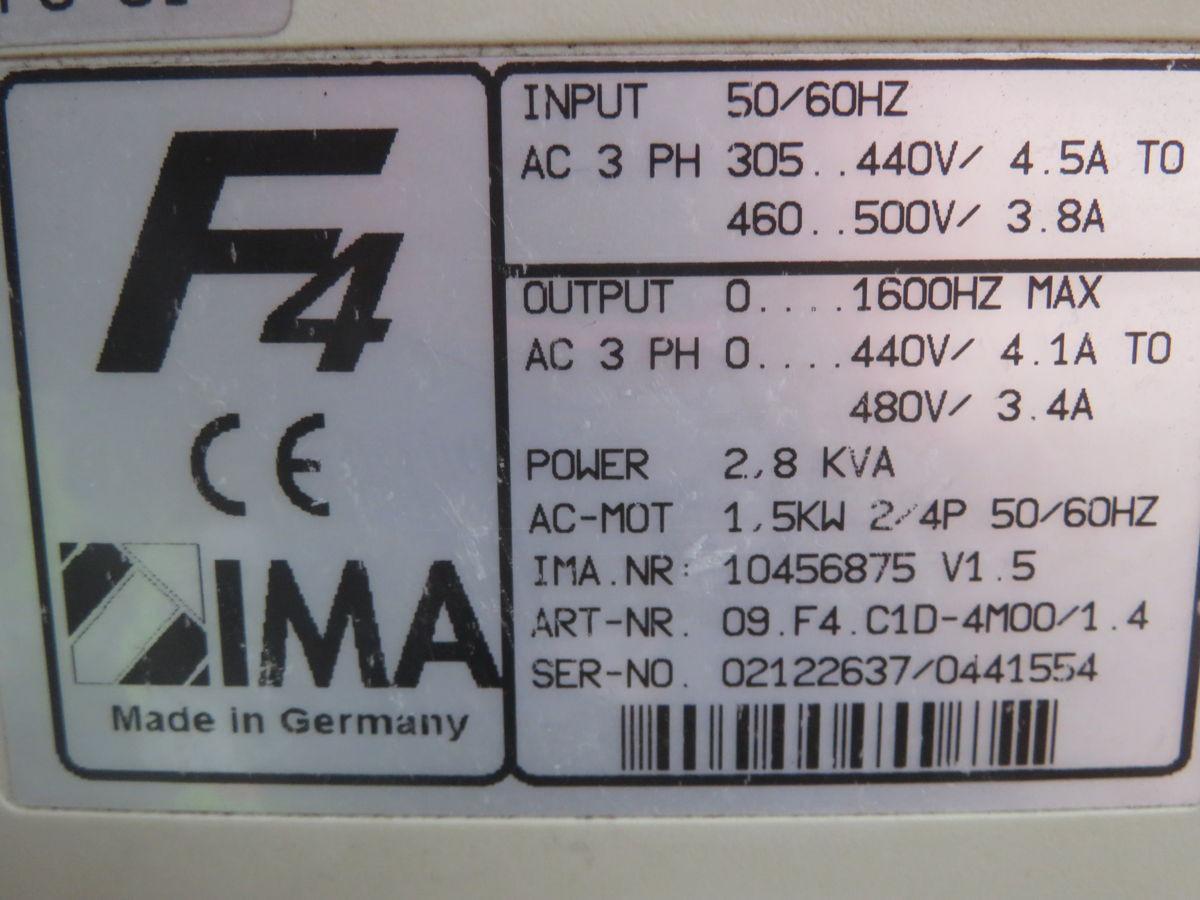 Siemens #4-008-39-0743, 09.f4.c1d-4m00/1.4 f4 series invert, 440-500 Volts, 50/60 Hz - Image 8