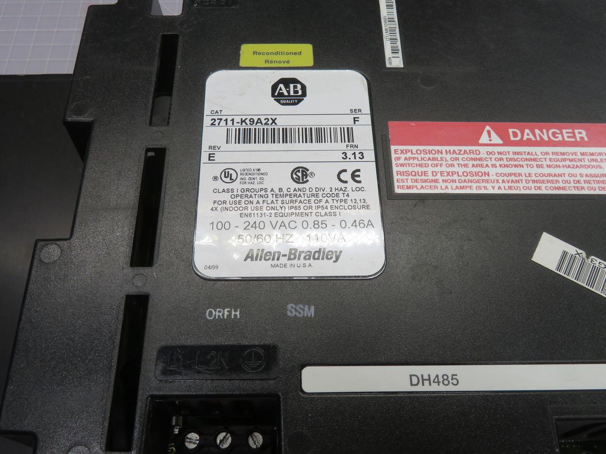 Allen-Bradley #2711-K9A2X, PanelView 900, 9" LCD, keypad, DH Plus, NEMA 4X, 100-240 Volts AC - Image 4