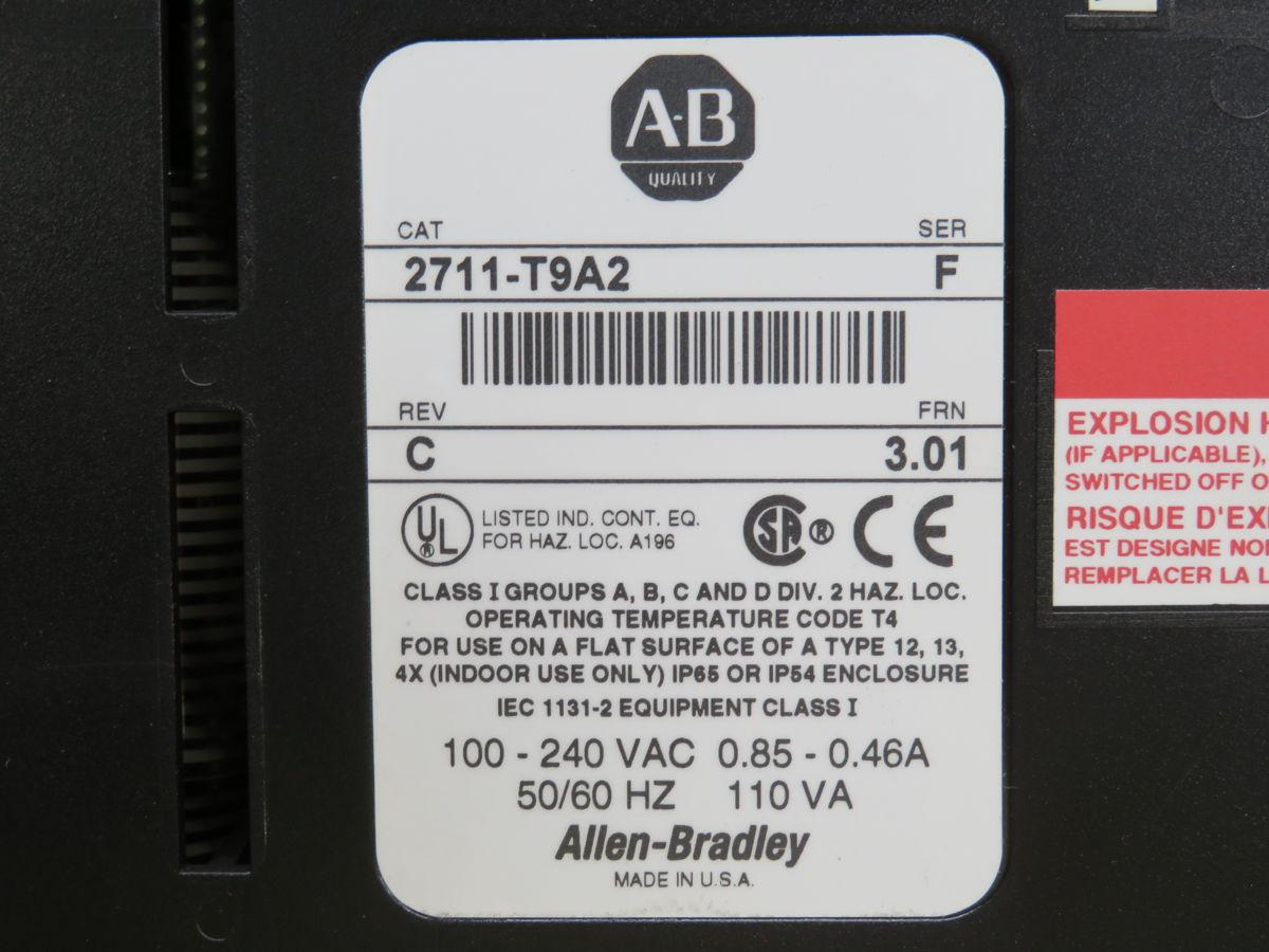 Allen-Bradley #2711-T9A2, PanelView Standard, 9" touch screen, 640 x 480, DH-485, NEMA 4X - Image 4
