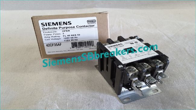 40 Amp. Siemens, 42CF35AF, 3P, 120V, Definite Purpose Contactor - Image 2