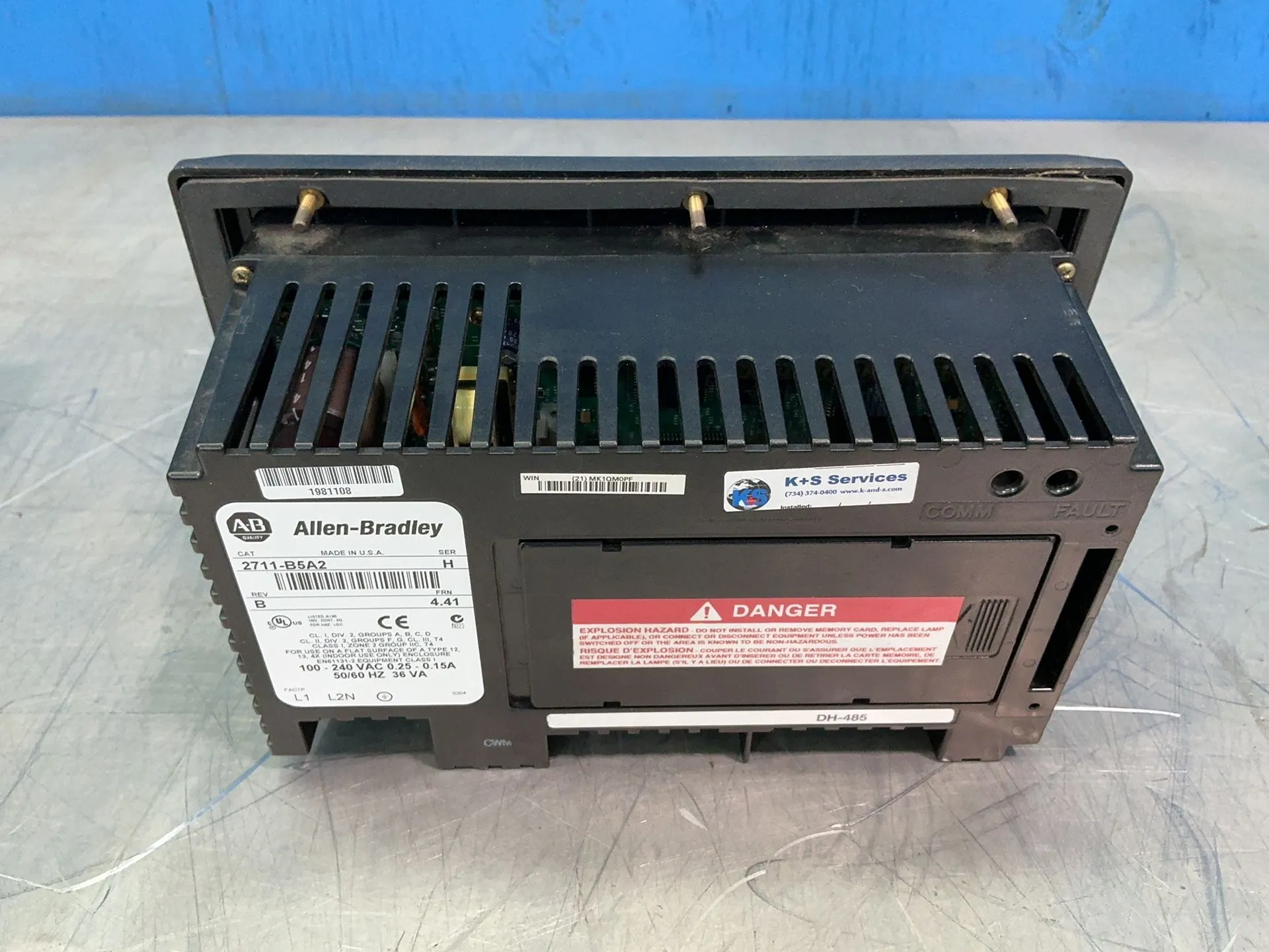 Allen-Bradley #2711-B5A2, PanelView 550 operator interface panel, 3" x 5" screen, 36 VA, 0.25/0.15 amp - Image 5