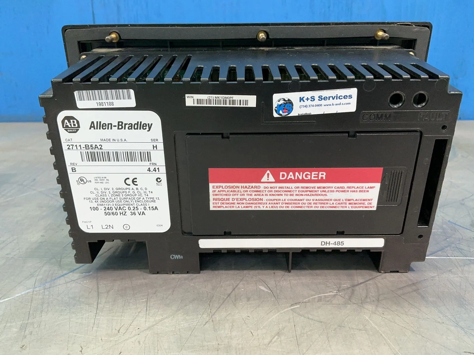 Allen-Bradley #2711-B5A2, PanelView 550 operator interface panel, 3" x 5" screen, 36 VA, 0.25/0.15 amp - Image 6