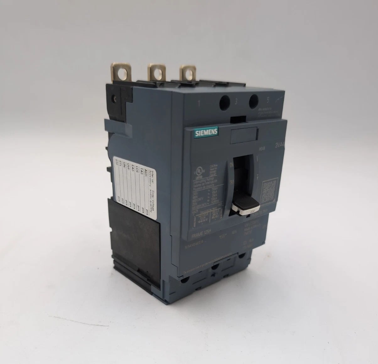 40 Amps, Siemens #3VA4140-6ED34-0AA0, Circuit Breaker, 3-Pole, 480 Volts, Bolt-On, NEW - Image 3